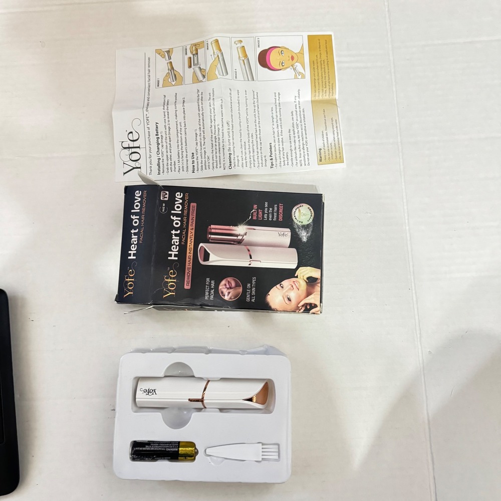 Yofe Heart of Love Facial Hair Remover 18K Gold Plated Portable Trimmer White